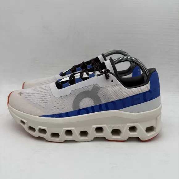Women's On Cloud Cloudmonster Running Shoes Frost/Cobalt SZ US 9 Sneakers