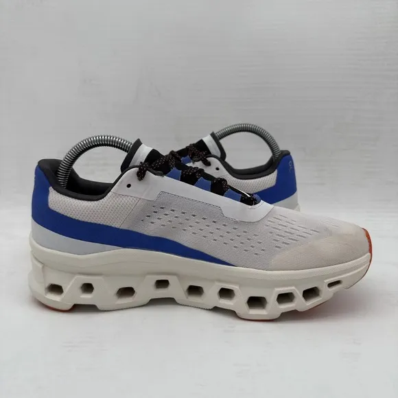 Women's On Cloud Cloudmonster Running Shoes Frost/Cobalt SZ US 9 Sneakers