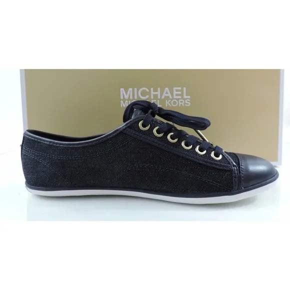 Women's Shoes Michael Kors Kristy Lace Up Fashion Sneakers Dark Denim Size 6.5