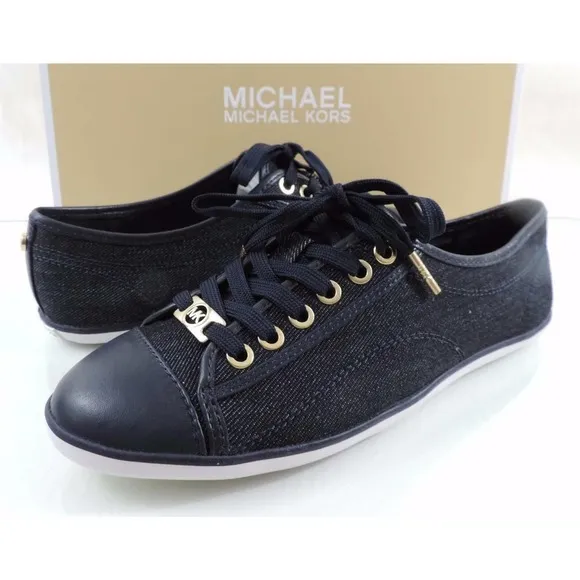 Women's Shoes Michael Kors Kristy Lace Up Fashion Sneakers Dark Denim Size 6.5