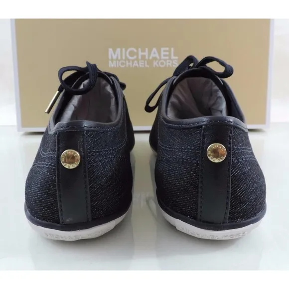 Women's Shoes Michael Kors Kristy Lace Up Fashion Sneakers Dark Denim Size 6.5