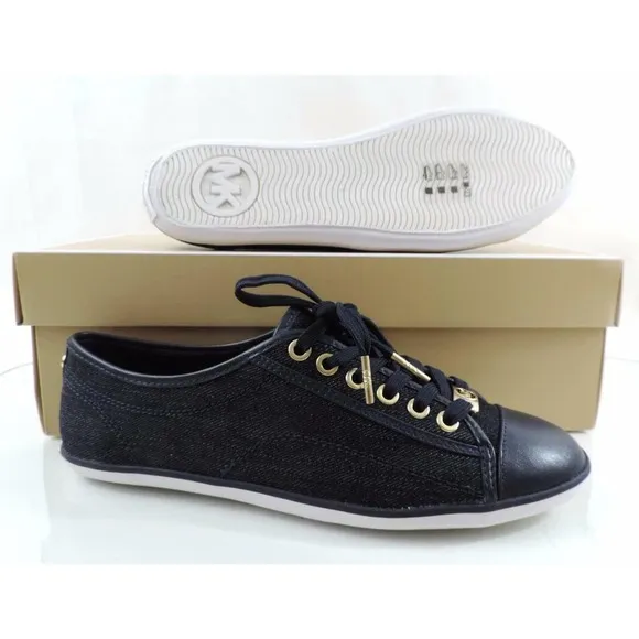 Women's Shoes Michael Kors Kristy Lace Up Fashion Sneakers Dark Denim Size 6.5