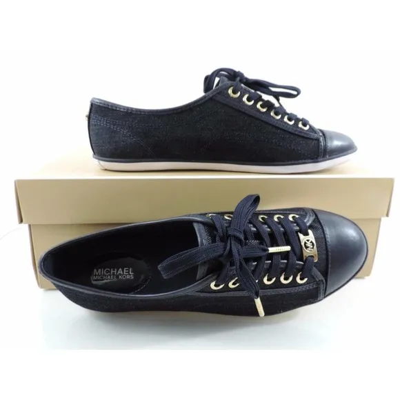 Women's Shoes Michael Kors Kristy Lace Up Fashion Sneakers Dark Denim Size 6.5