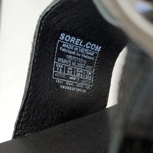 Women's Sorel Roaming Buckle  Black Leather Sandals