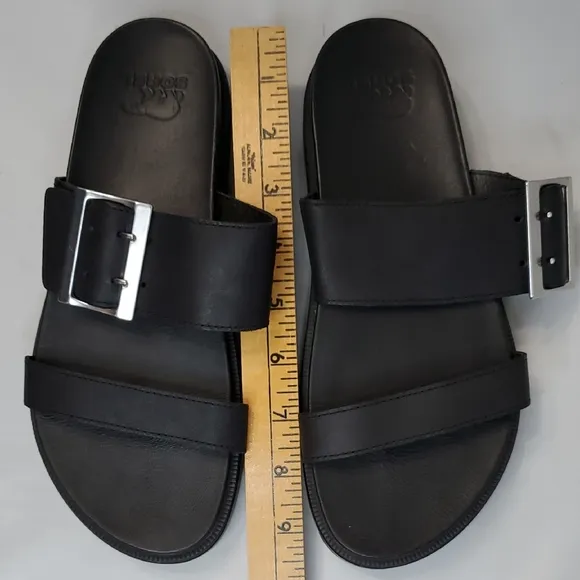 Women's Sorel Roaming Buckle  Black Leather Sandals