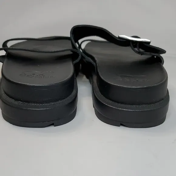 Women's Sorel Roaming Buckle  Black Leather Sandals
