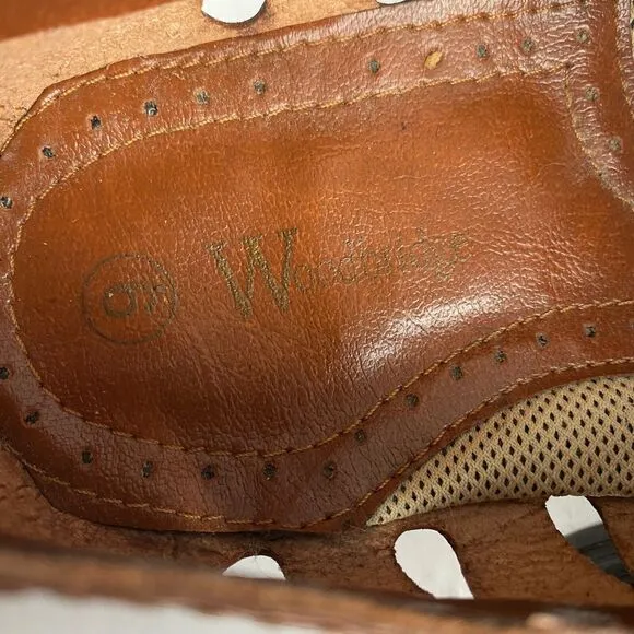 Woodbridge woven leather women's Brown sandals Size 9