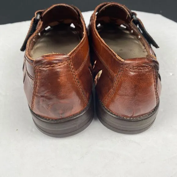 Woodbridge woven leather women's Brown sandals Size 9