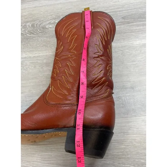 Wrangler 4317 Men's Boot Western Cowboy Embroidered Leather Pull-On US 8N Brown