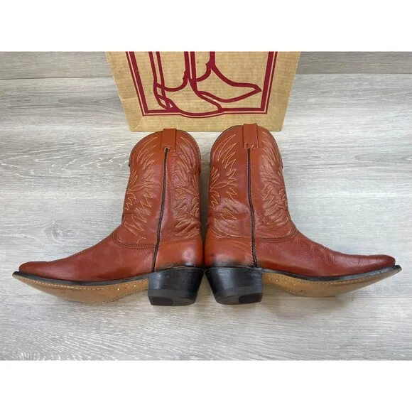 Wrangler 4317 Men's Boot Western Cowboy Embroidered Leather Pull-On US 8N Brown