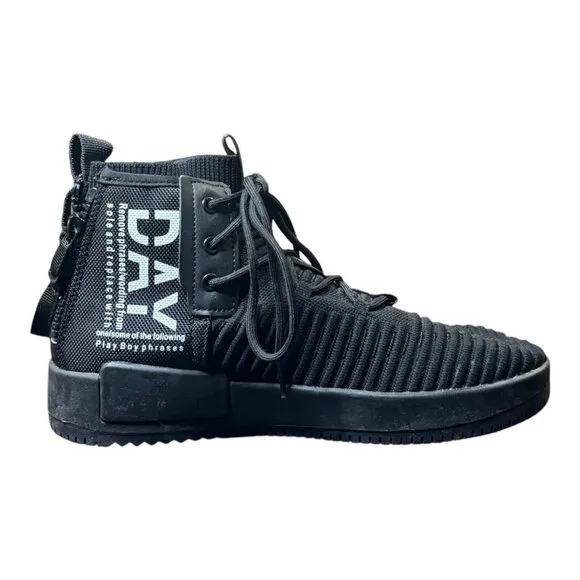 Xidiso Men’s High Top Fashion Sneakers Casual Shoe Black Sz 8 Just Be Nice Zip