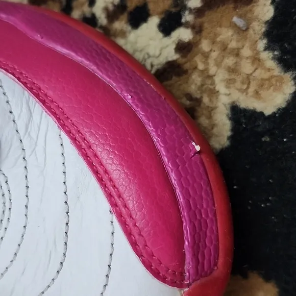 🏀Youth Air Nike Jordan 12 Retro Dynamic GG Sneakers; White/Bright Pink; 5.5 Y