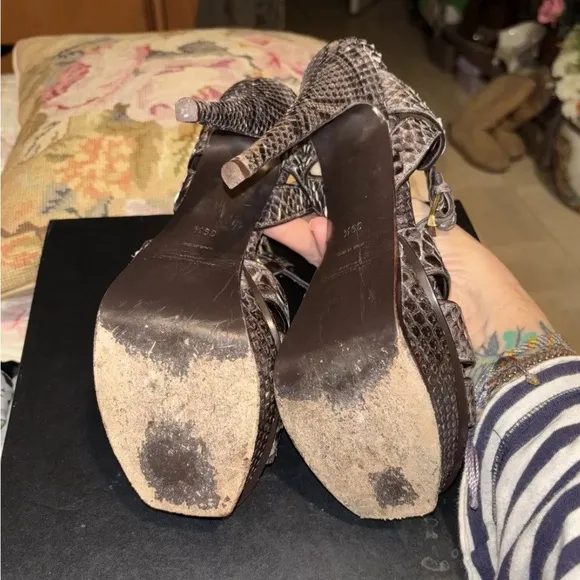 YSL python tribute platform gorgeous shoes 39 1/2