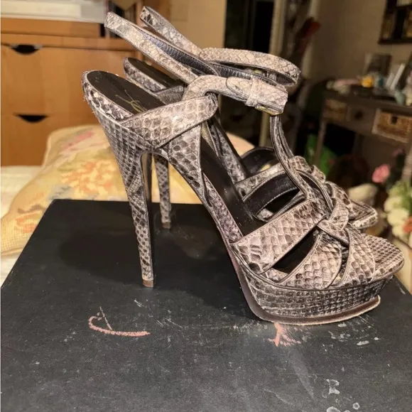 YSL python tribute platform gorgeous shoes 39 1/2
