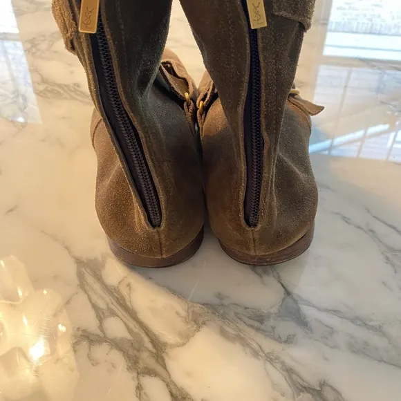 Yves Saint Laurent Brown Suede Boots
