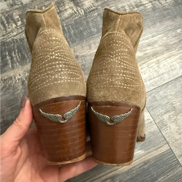 ZADIG &amp; VOLTAIRE Molly Suede Boots Taupe