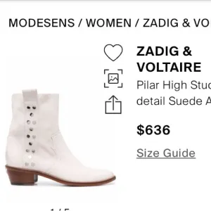Zadig and Voltaire Suede Cowgirl Bootie As new size 39/8.5 Bone Ladies