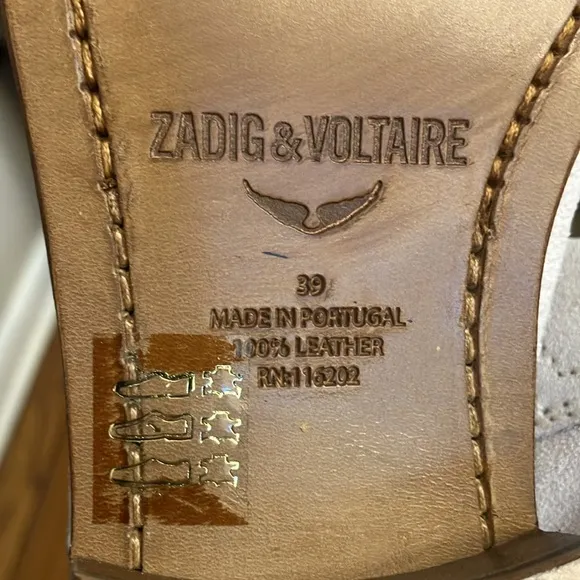 Zadig and Voltaire Suede Cowgirl Bootie As new size 39/8.5 Bone Ladies