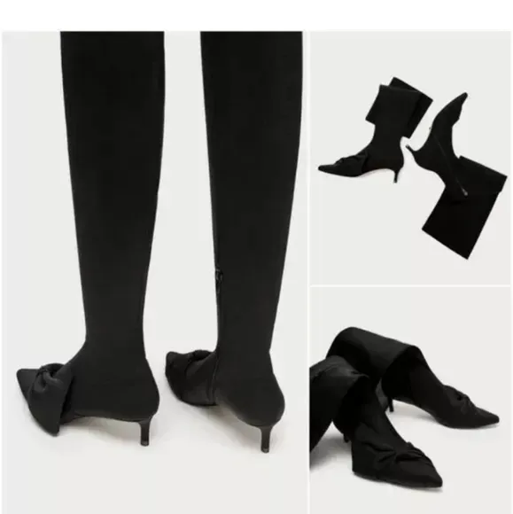 ZARA BASIC SOCK BOOTS OVER‎ THE KNEE SZ EU 40
