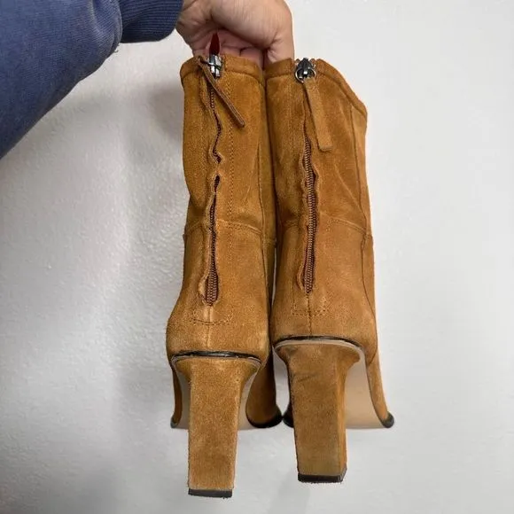 Zara Brown suede heel boots