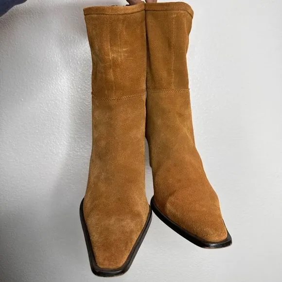 Zara Brown suede heel boots