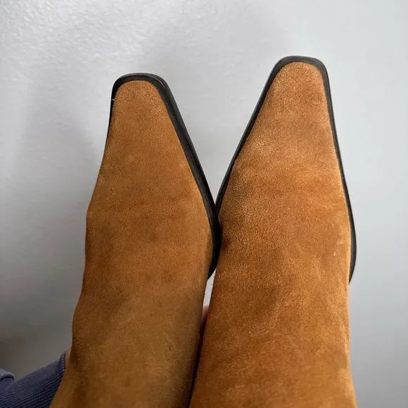 Zara Brown suede heel boots