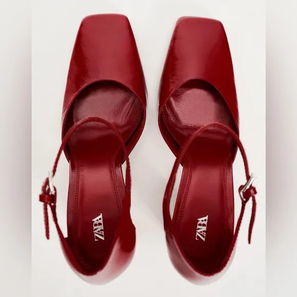 Zara HIGH HEELED 100% LEATHER SHOES