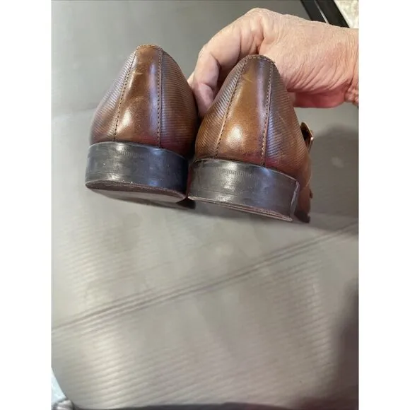 Zara Leather monk strap shoes Size 41 Brown 2452/302/105 531 255/95