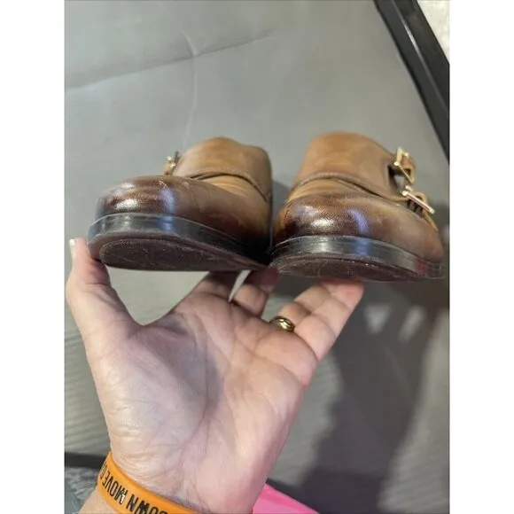 Zara Leather monk strap shoes Size 41 Brown 2452/302/105 531 255/95
