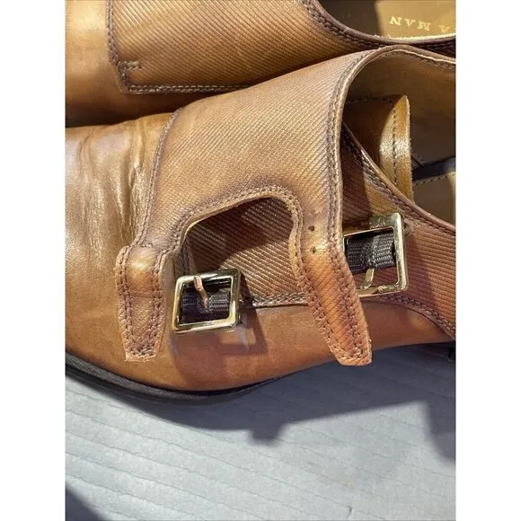 Zara Leather monk strap shoes Size 41 Brown 2452/302/105 531 255/95