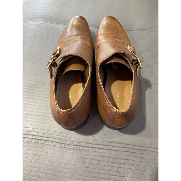 Zara Leather monk strap shoes Size 41 Brown 2452/302/105 531 255/95