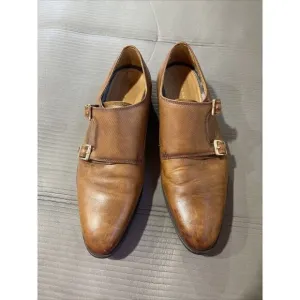 Zara Leather monk strap shoes Size 41 Brown 2452/302/105 531 255/95