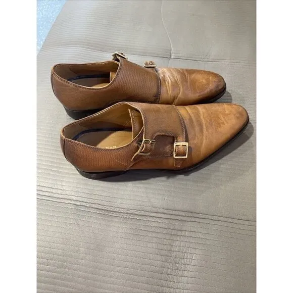 Zara Leather monk strap shoes Size 41 Brown 2452/302/105 531 255/95
