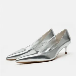 ZARA METALLIC HIGH HEELED SHOES - SIZE 6.5 - BRAND NEW WITH TAG