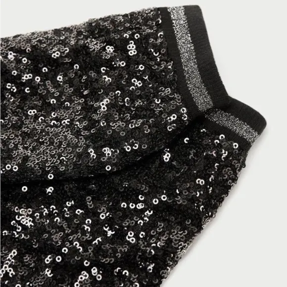 Zara Shimmery Sequin Sock Style Slingback Heels