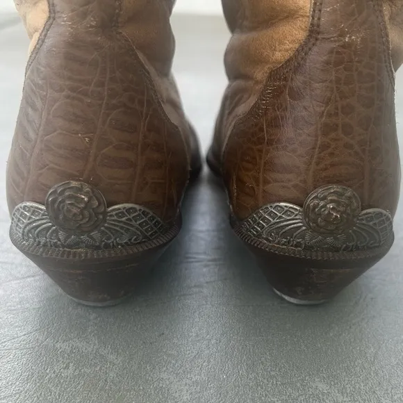 Zodiac Vintage Leather Suede Cowboy Boots