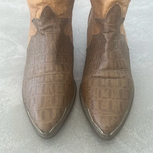 Zodiac Vintage Leather Suede Cowboy Boots